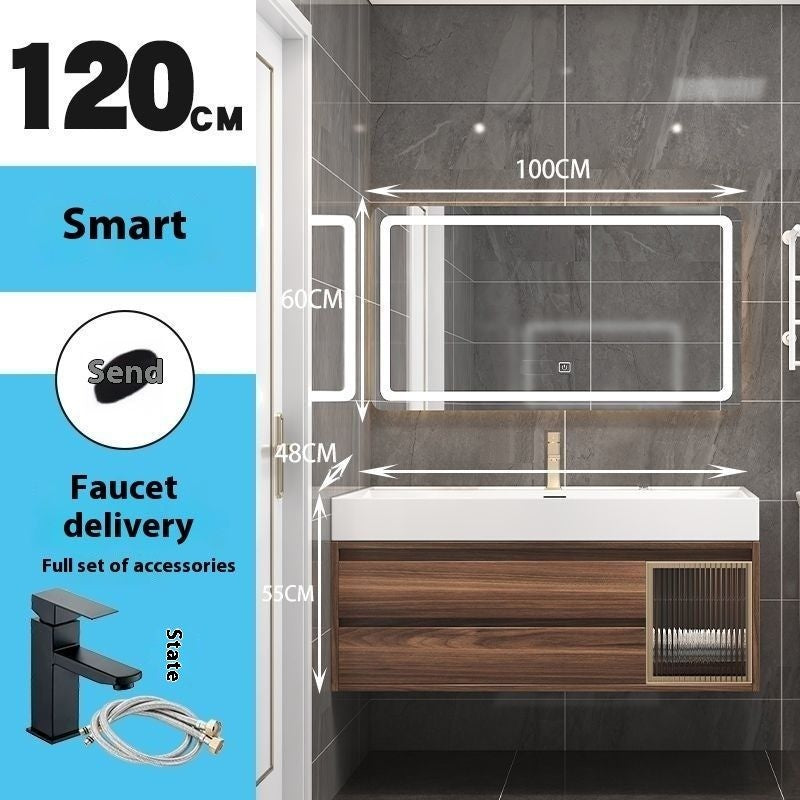 QW- Smart Mirror Real Wood Storage Cabinet in the Bathroom, Bathroom Sink Set