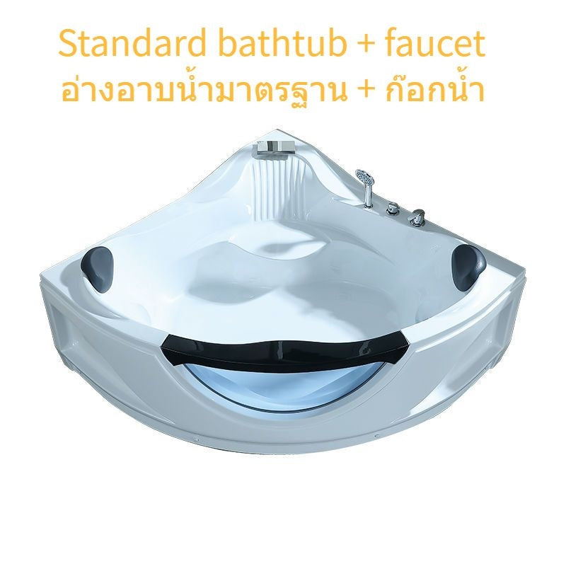 QW- Fan-shaped Acrylic Bathtub With massage system and colored lights