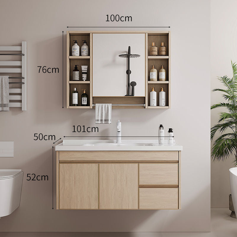 Kabinet simpanan bilik mandi QW- Aluminium, cermin pintar aloi aluminium, set sinki 