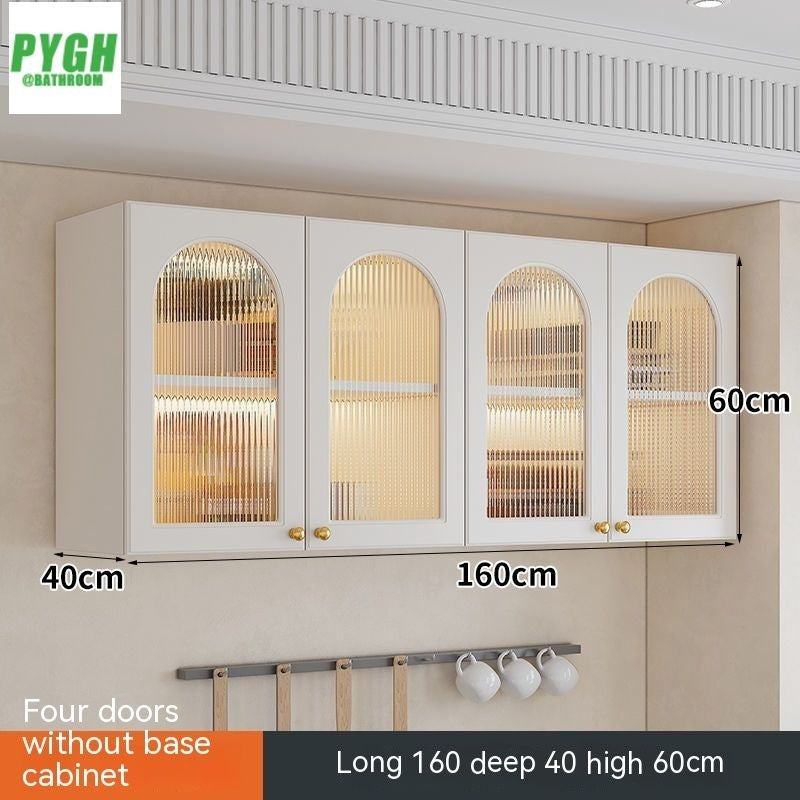 QW- Massif Wooden Kitchen Hanging French Style Wall Mounted Storage Cabinet