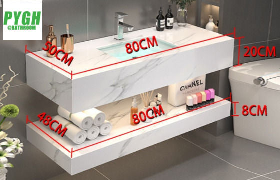 QW- Marble Sink Storage Cabinet Smart Mirror in the Bathroom