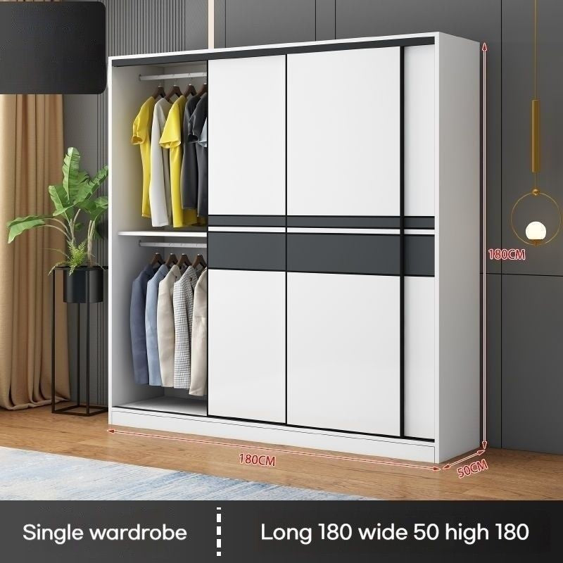 Kabinet moden ringkas pintu gelangsar bilik tidur rumah kayu padu