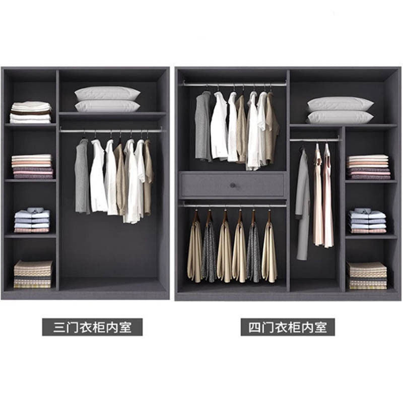 Lightweight Luxury Solid Wood Home Bedroom Thick Ecoboard Large Combination Wardrobe