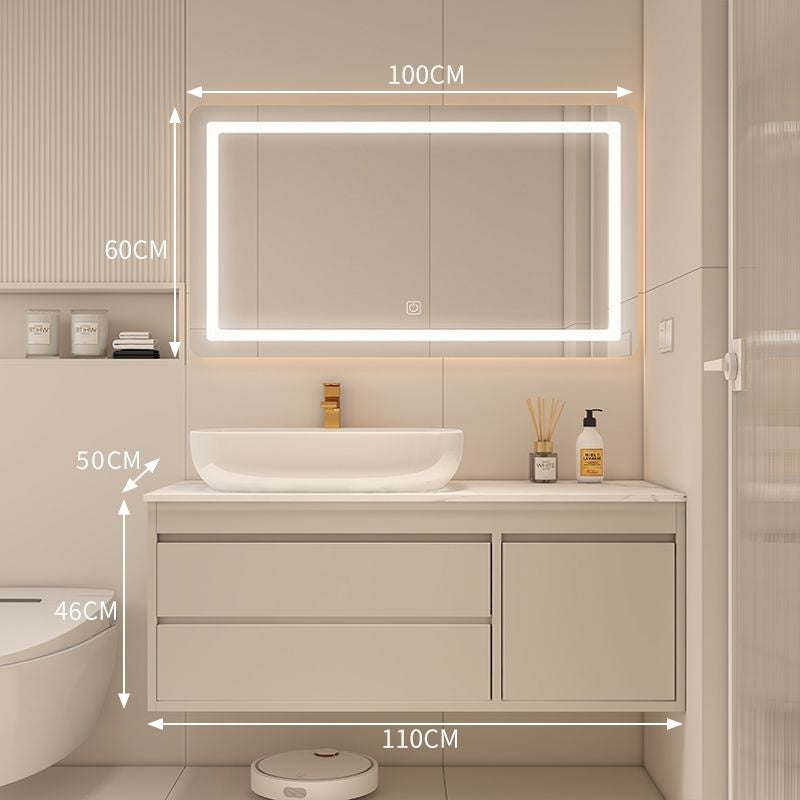 QW- Made of Real Wood, Smart Mirror in Bathroom, Bathroom Sink Storage Cabinet