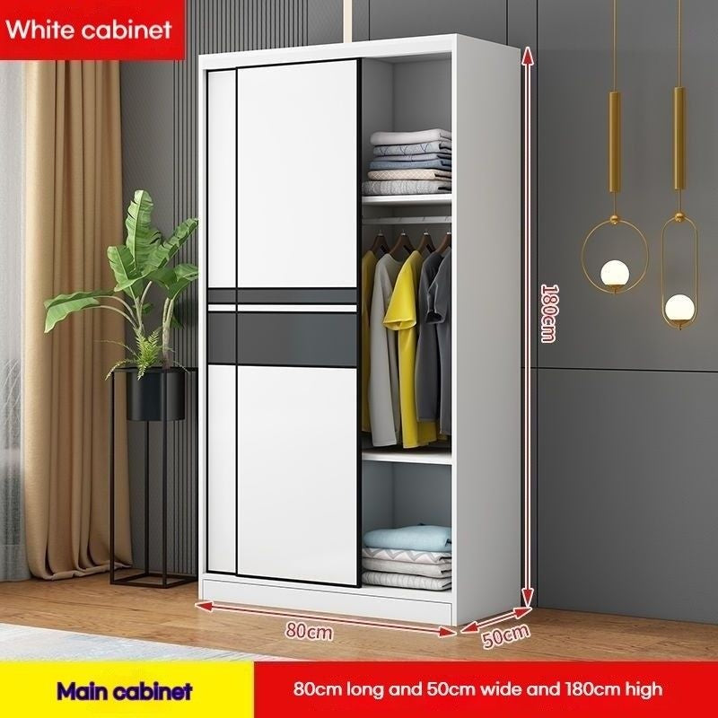 Kabinet moden ringkas pintu gelangsar bilik tidur rumah kayu padu