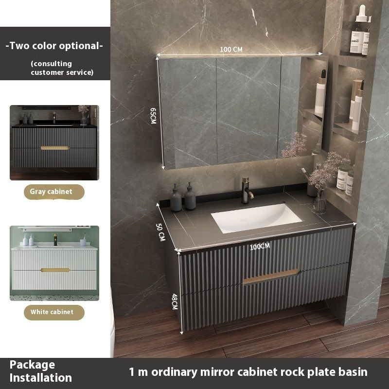 QW- Luxury Storage Smart Mirror Bathroom Cabinet Basin Set