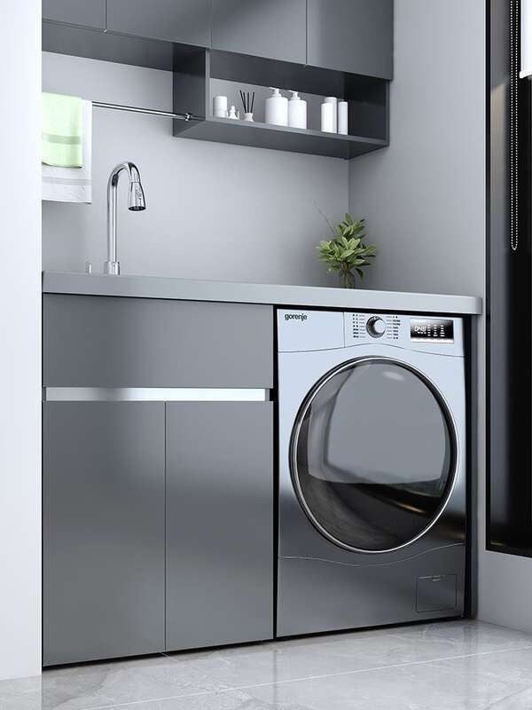 QW- Stainless Steel Storage Cabinet Bathroom Sink Washing Machine Counter