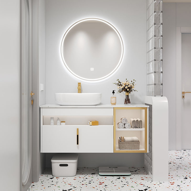 QW- Solid Wood Storage Smart Mirror Cabinet Bathroom Sink Set