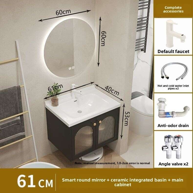 QW- Kabinet kaca pintar untuk storan bilik mandi, lebar 40 cm.