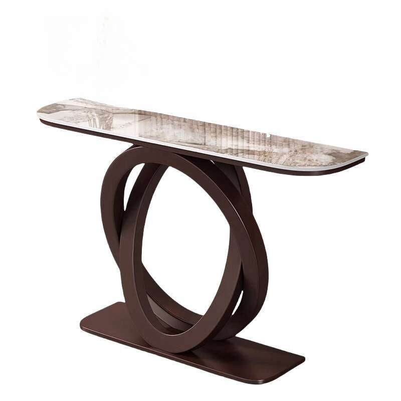 Light luxury tea Italian style room divider semi-circular modern, minimalist, wall-mounted, stone console table, end table