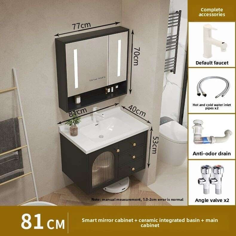 QW- Kabinet kaca pintar untuk storan bilik mandi, lebar 40 cm.