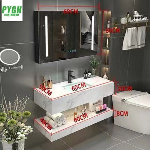 QW- Marble Sink Storage Cabinet Smart Mirror in the Bathroom