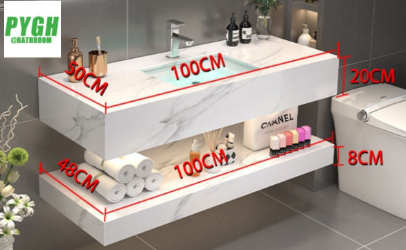 QW- Marble Sink Storage Cabinet Smart Mirror in the Bathroom