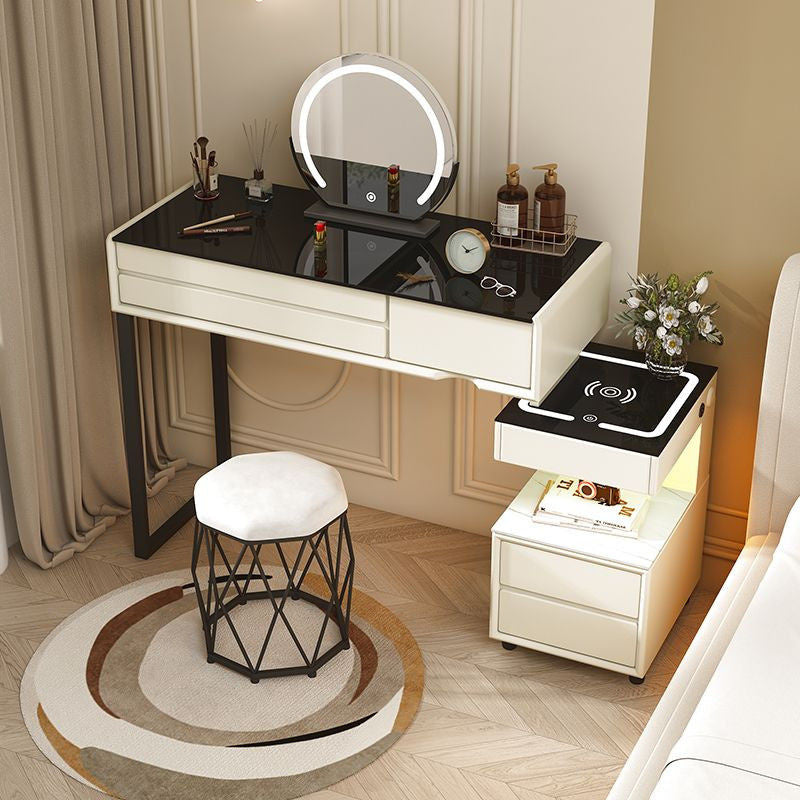 Smart Solid Wood Dressing Table Wireless Charging Bedroom Makeup Single Cabinet Modern Simple