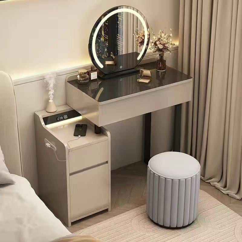 Meja Solek Bilik Tidur Kayu Padu Mewah Moden Kabinet Penyimpanan Pelbagai Fungsi Satu Set