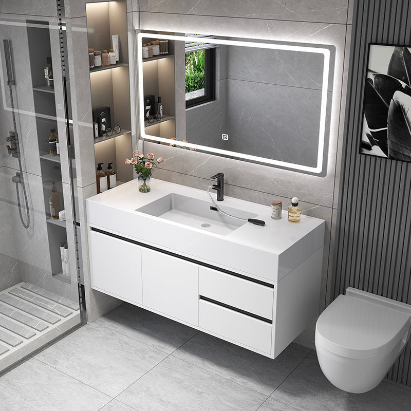 QW- Real Wood Storage Smart Mirror Cabinet Sink Set in the Bathroom