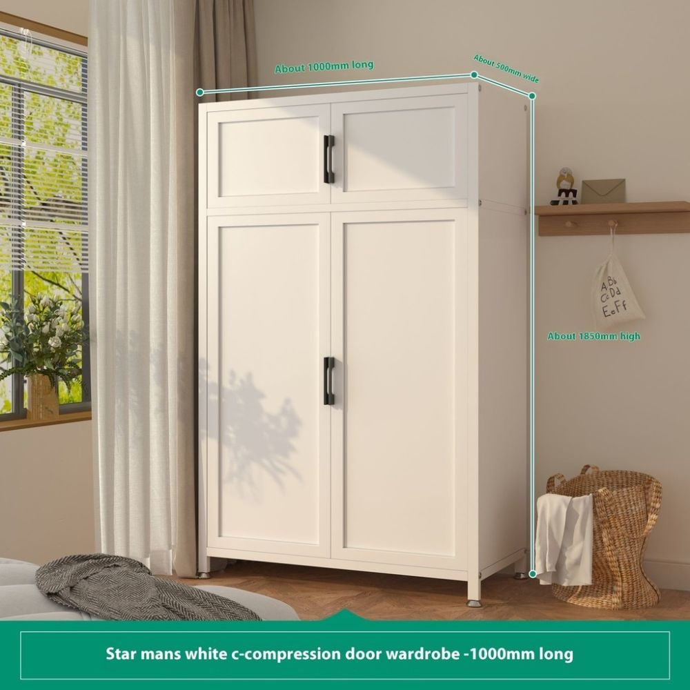 Metal Bedroom Home Wardrobe Durable Storage Cabinet