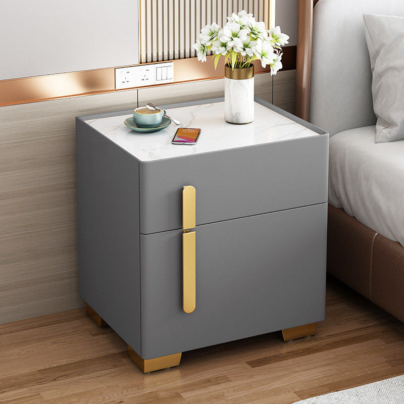 Bedside smart bedside table safe modern simple solid wood one-piece