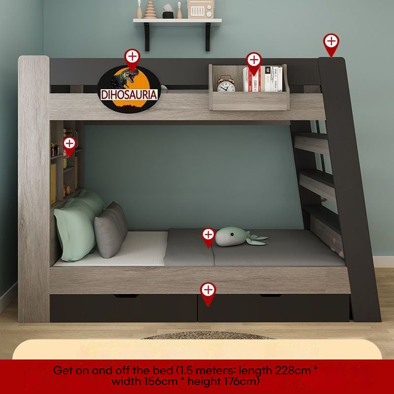 Nordic Creative High Low Mother Up and Children's Two-layer Bed Down 1.2 / 1.5 Meters