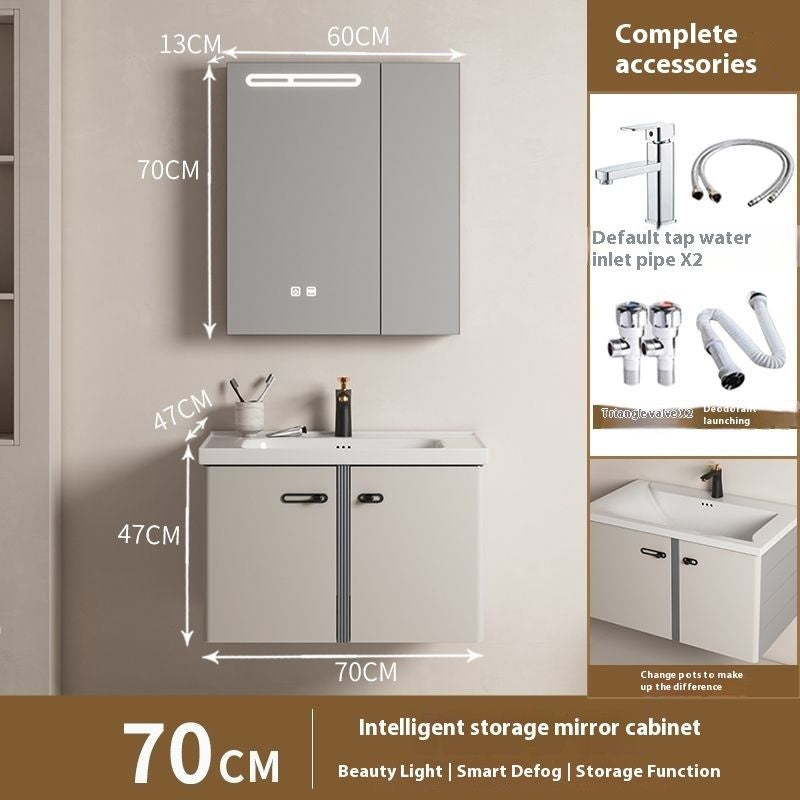 Kabinet simpanan bilik mandi pintar cermin keluli tahan karat aluminium QW- 
