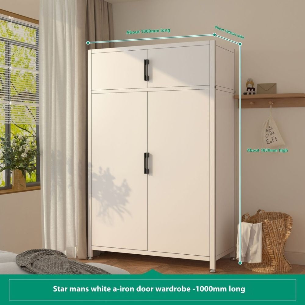 Metal Bedroom Home Wardrobe Durable Storage Cabinet