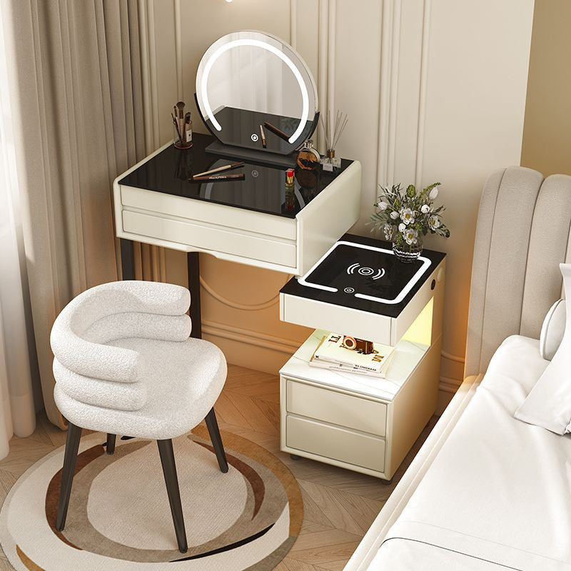 Smart Solid Wood Dressing Table Wireless Charging Bedroom Makeup Single Cabinet Modern Simple