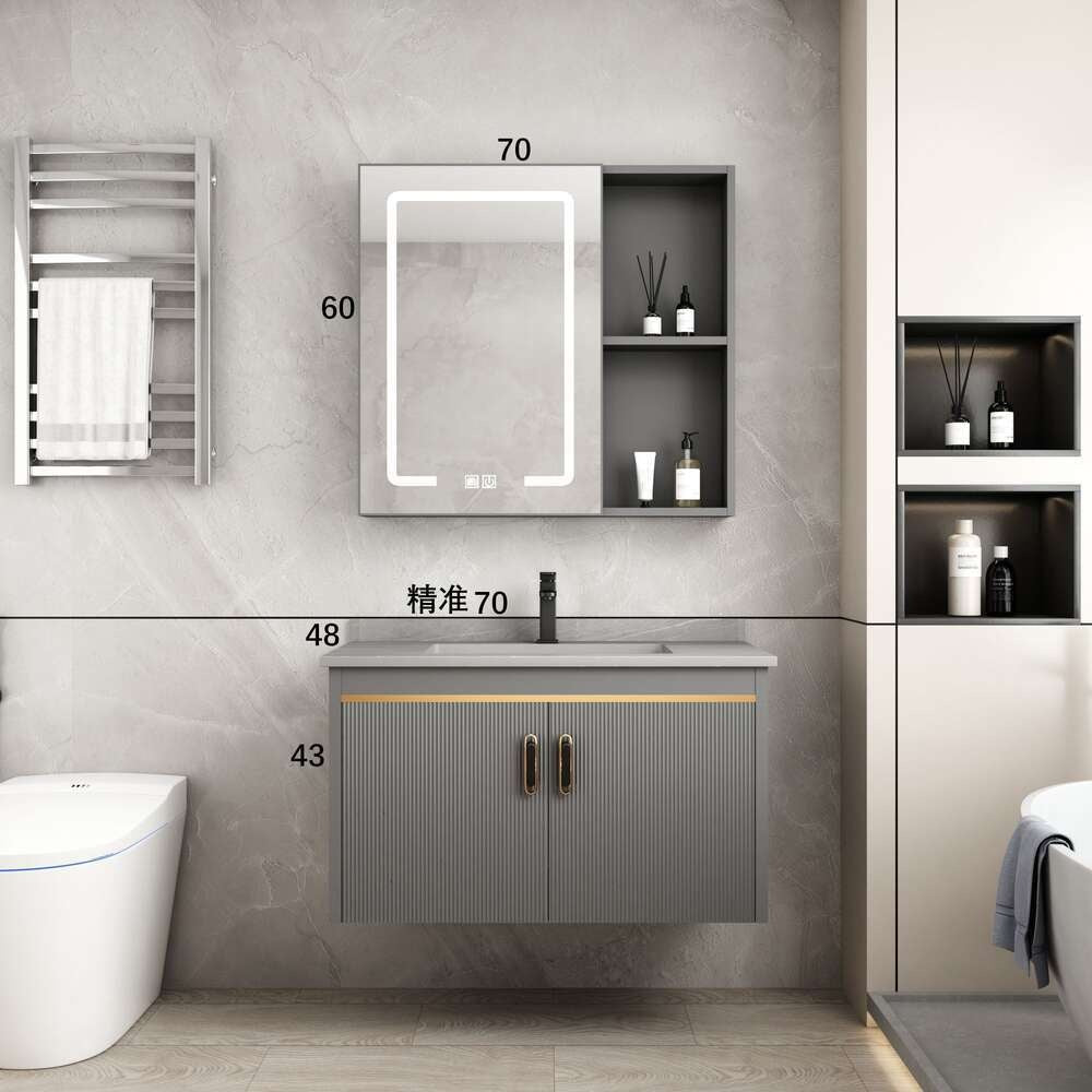 Kabinet Penyimpanan Aluminium QW- Cermin Pintar di Bilik Mandi, Singki Bilik Mandi 