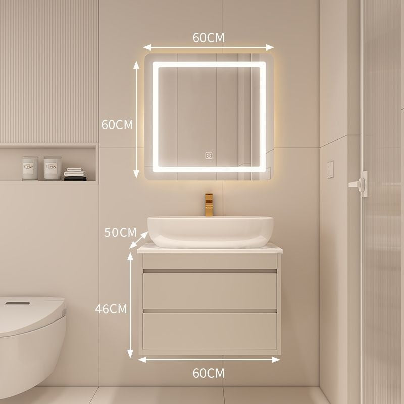 QW- Made of Real Wood, Smart Mirror in Bathroom, Bathroom Sink Storage Cabinet