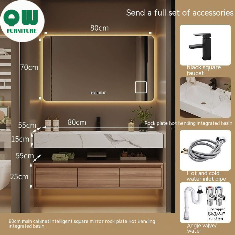 QW- Custom-made cabinet and smart mirror for bathroom, bathroom storage cabinet, sink set
