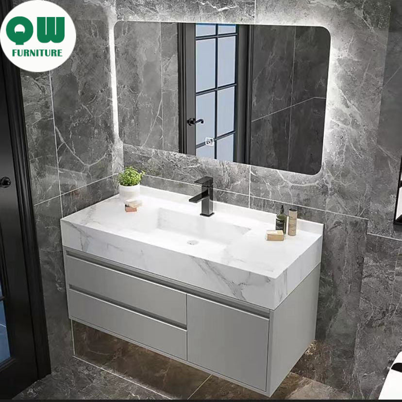 QW- Storage Cabinet Sink Set Bathroom Smart Mirror