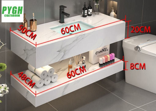 QW- Marble Sink Storage Cabinet Smart Mirror in the Bathroom