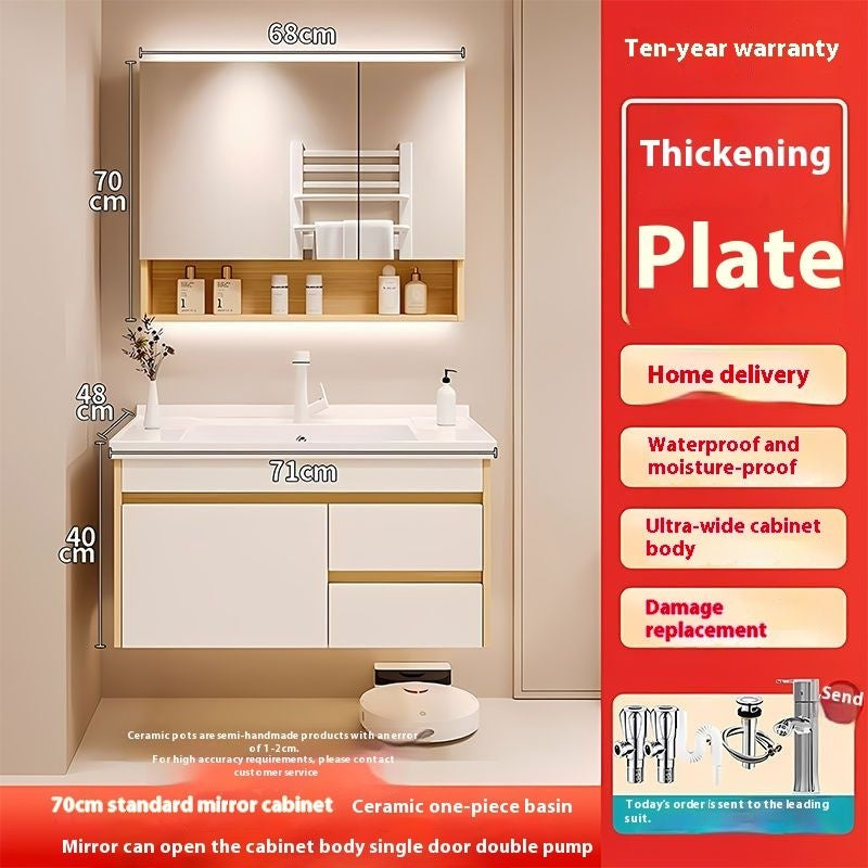 QW- Cabinet, Solid Wood Bathroom, Sink, Bathroom Set, Smart Glass Cabinet