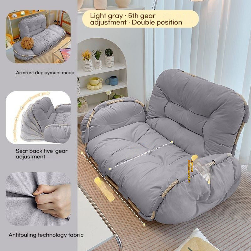 Teak Tatami Double Bedroom Living Room Balcony Small Sofa Lazy Chair