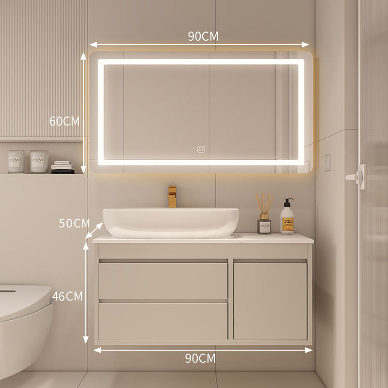 QW- Made of Real Wood, Smart Mirror in Bathroom, Bathroom Sink Storage Cabinet