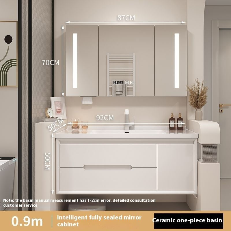 QW- Bathroom storage made from real wood, smart mirror cabinet in the bathroom, bathroom sink