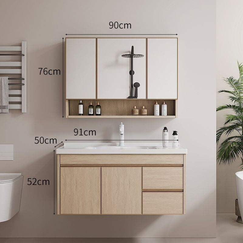 Kabinet simpanan bilik mandi QW- Aluminium, cermin pintar aloi aluminium, set sinki 