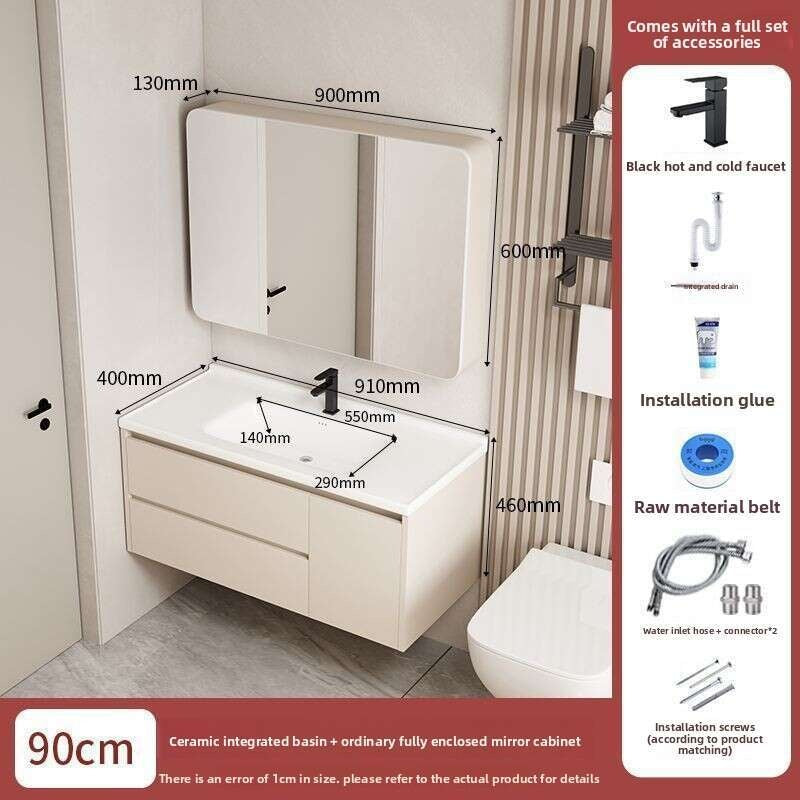 QW- Set storan meja solek, lebar 40 cm. Kabinet Cermin Bilik Mandi