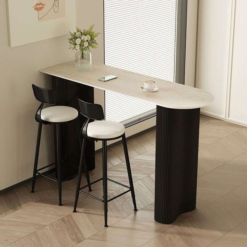 Set kerusi moden yang ringkas. Meja bar sisi sofa berkaki tinggi