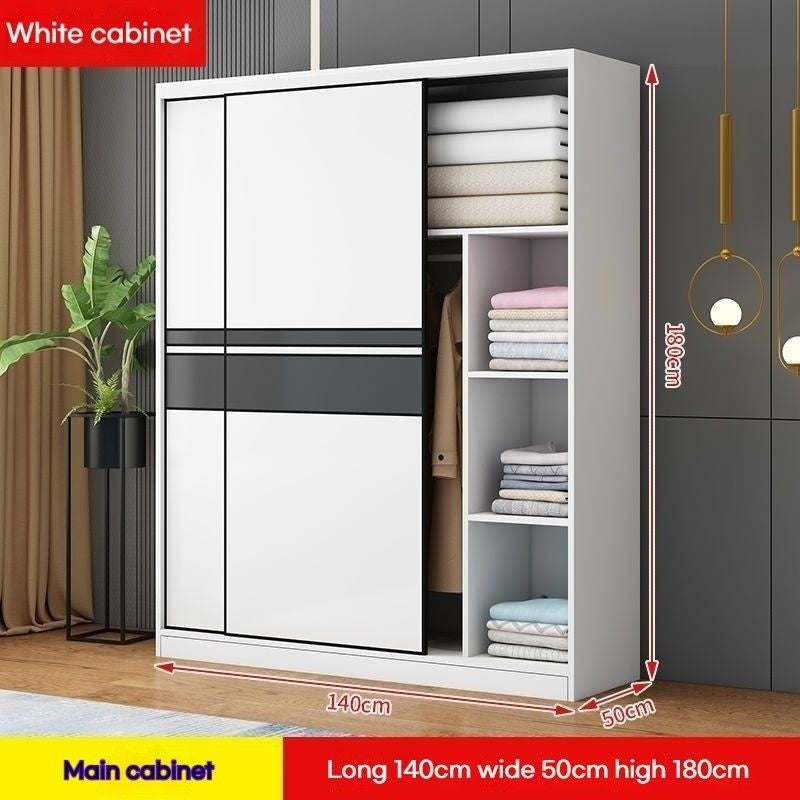 Kabinet moden ringkas pintu gelangsar bilik tidur rumah kayu padu