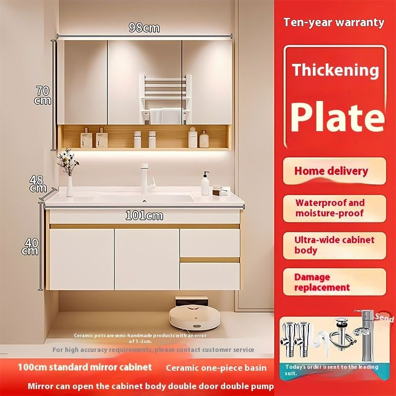 QW- Cabinet, Solid Wood Bathroom, Sink, Bathroom Set, Smart Glass Cabinet