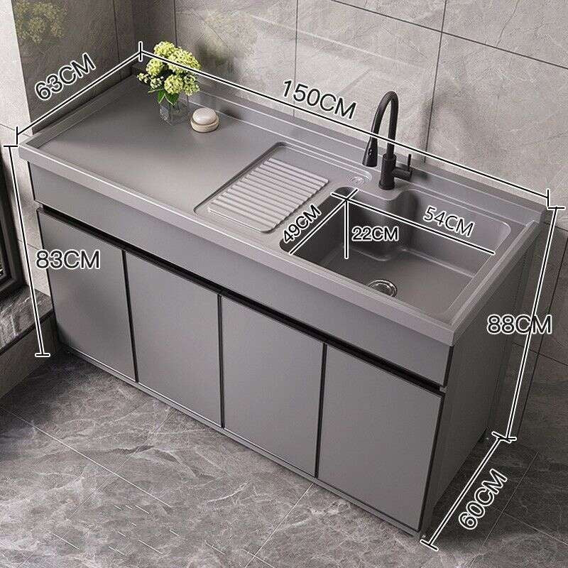 Kabinet Penyimpanan Bilik Mandi QW- Set Singki Kabinet penyimpanan aloi aluminium 