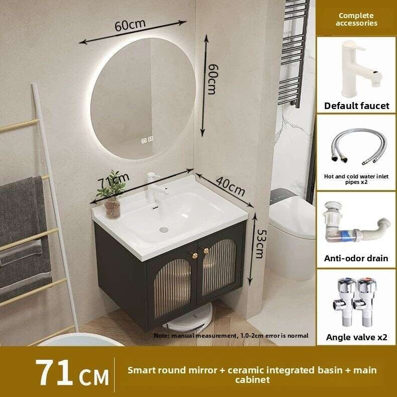 QW- Kabinet kaca pintar untuk storan bilik mandi, lebar 40 cm.