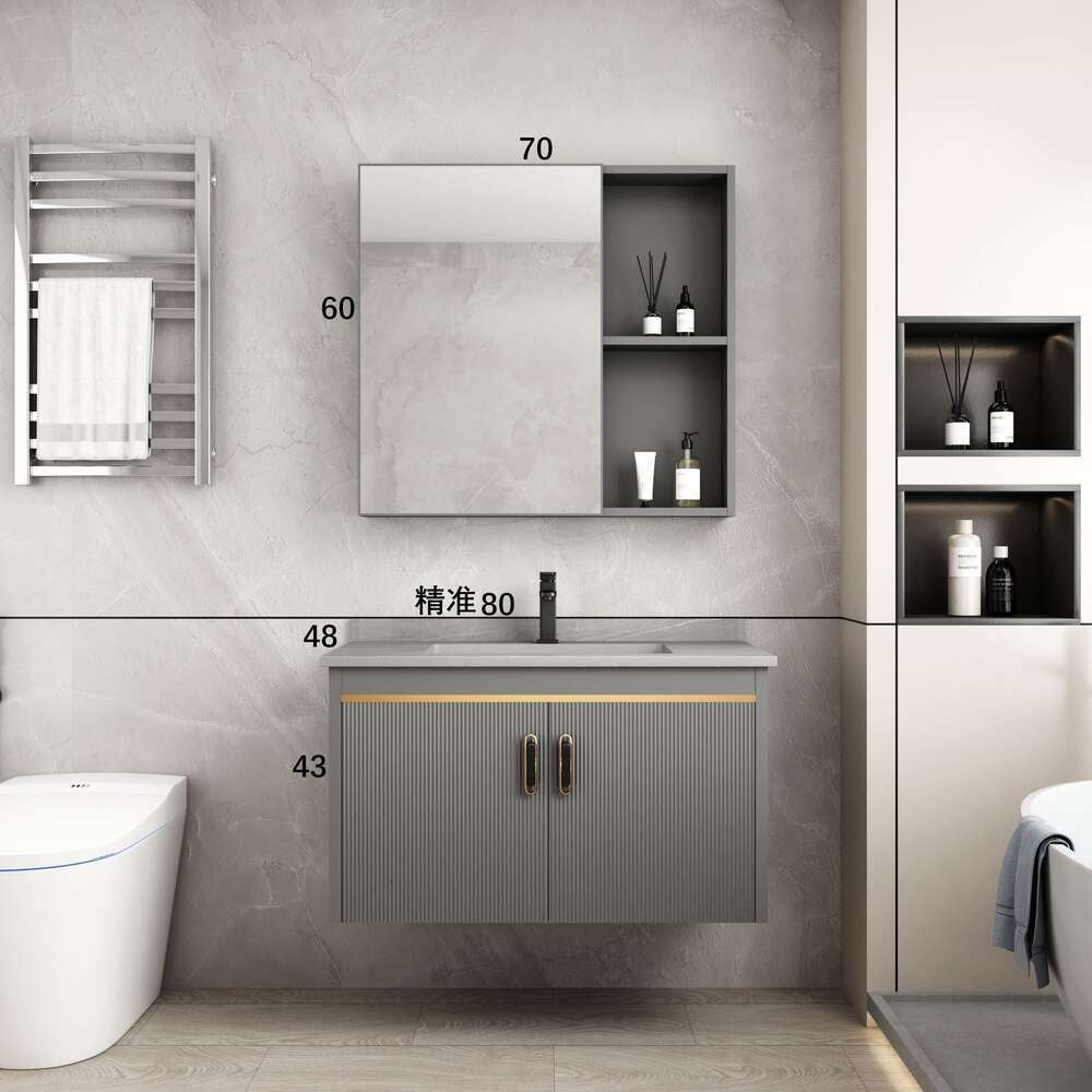 Kabinet Penyimpanan Aluminium QW- Cermin Pintar di Bilik Mandi, Singki Bilik Mandi 