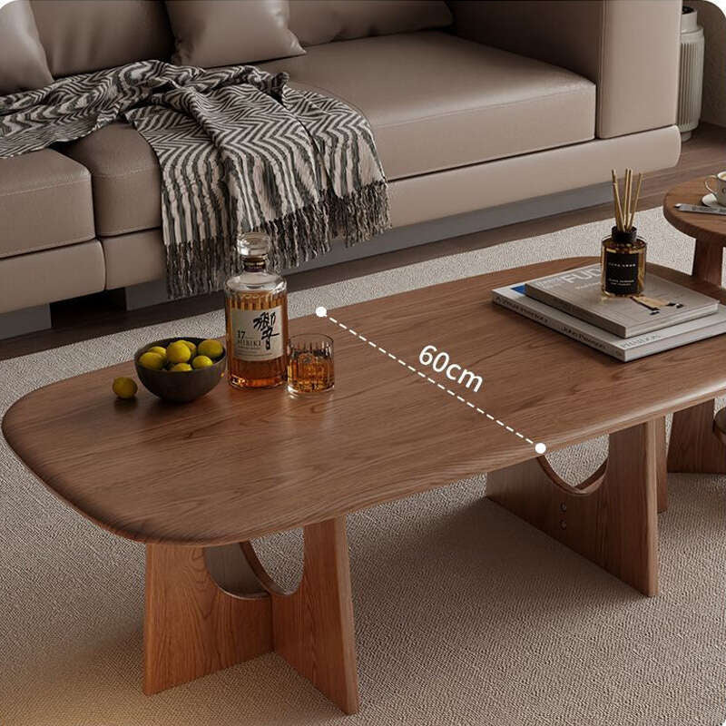 Meja kopi rumah ruang tamu kayu padu, gaya Jepun, meja kecil moden
