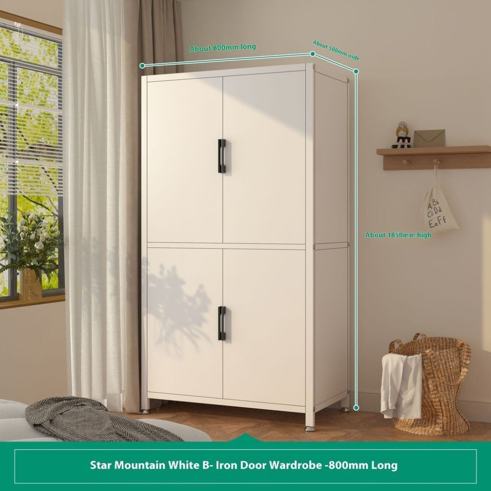 Metal Bedroom Home Wardrobe Durable Storage Cabinet