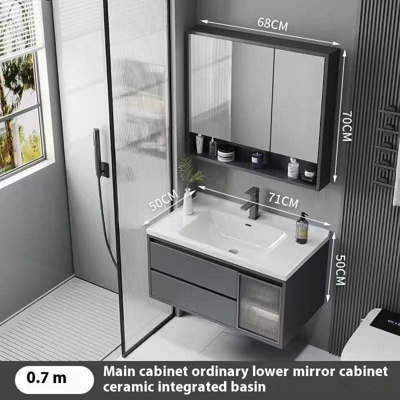 QW- Solid Wood Storage Smart Mirror Cabinet Bathroom Sink Set