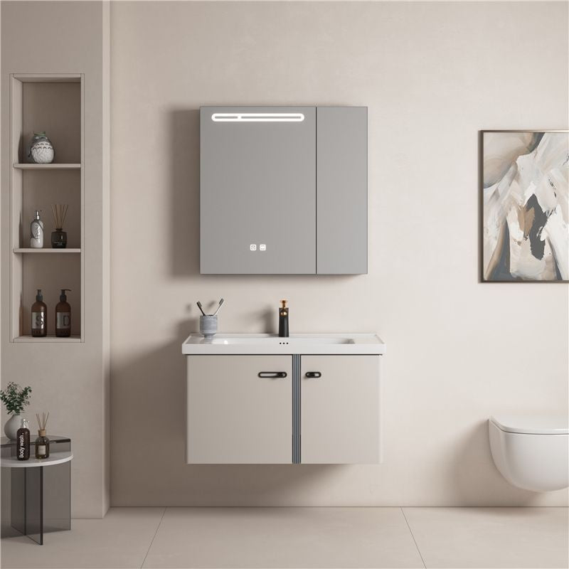 Kabinet simpanan bilik mandi pintar cermin keluli tahan karat aluminium QW- 