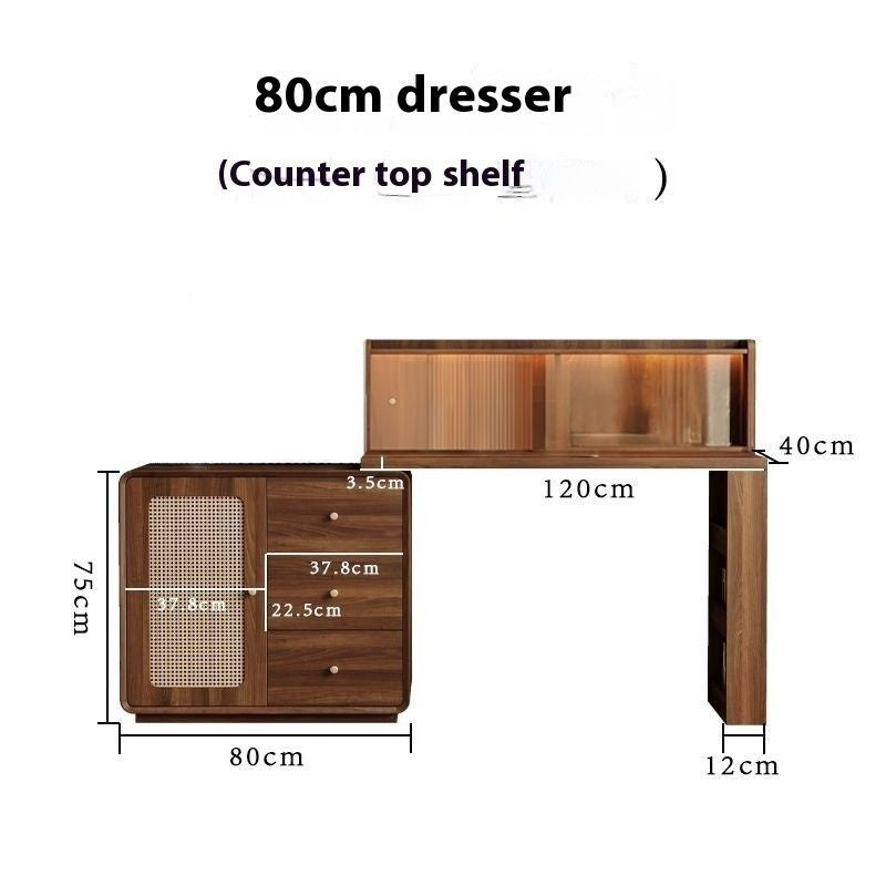 Rattan Woven Round Solid Wood Cabinet One Dressing Table Main Bedroom Corner Foldable