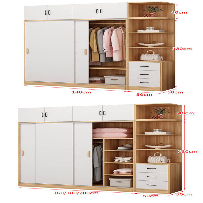 Home Bedroom Easy Assembly Sliding Door Economical Small Wardrobe for Children
