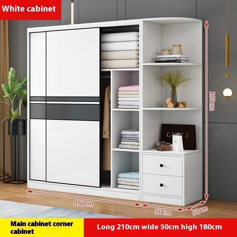 Kabinet moden ringkas pintu gelangsar bilik tidur rumah kayu padu